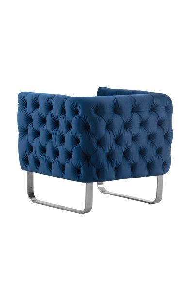 Grosvenor Fåtölj - Navy Blue - Borstat Silver-view3