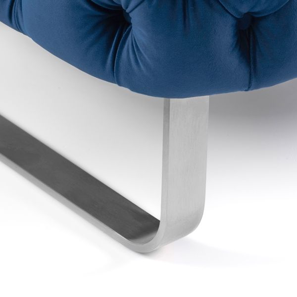 Grosvenor Armchair - Navy Blue - Brushed Silver - Image #0