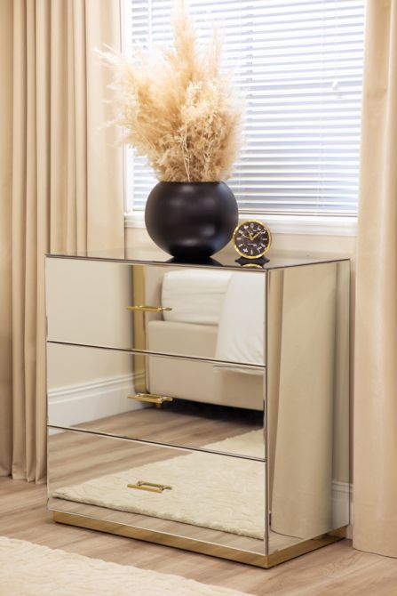 Harper Byrå i Spegelglas – Detaljer i Champagneguld-view1