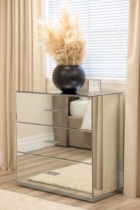 Harper Byrå  i Spegelglas – Detaljer i Silver-view1