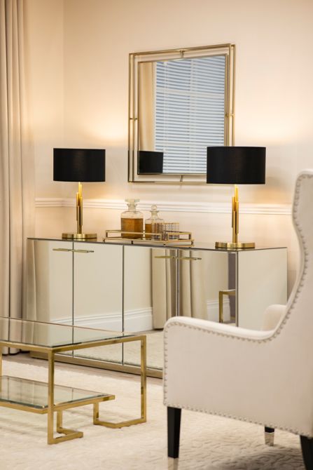 Harper Dressoir van Spiegelglas met Champagne Gouden Details-view2