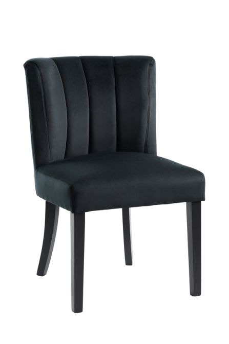 Hatfield Juego de 2 Sillas de comedor - Terciopelo Negro          -view3