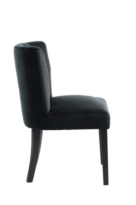 Hatfield Juego de 2 Sillas de comedor - Terciopelo Negro          -view4