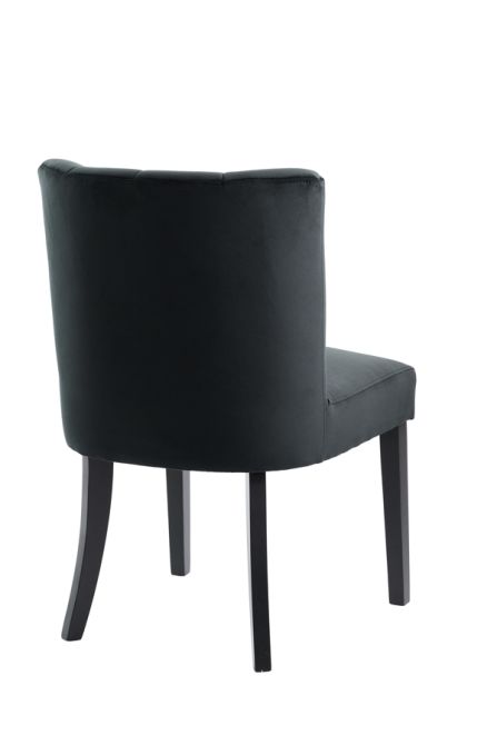 Hatfield Juego de 2 Sillas de comedor - Terciopelo Negro          -view5