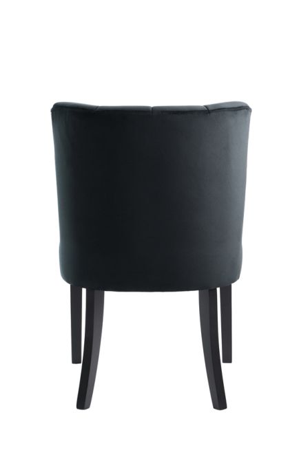 Hatfield Juego de 2 Sillas de comedor - Terciopelo Negro          -view6