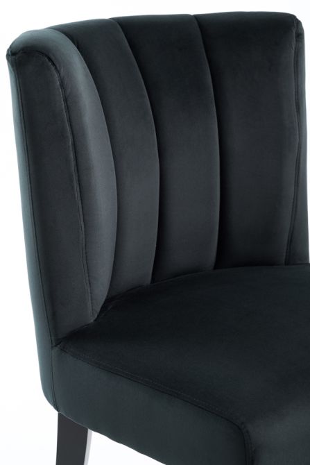 Hatfield Juego de 2 Sillas de comedor - Terciopelo Negro          -view7