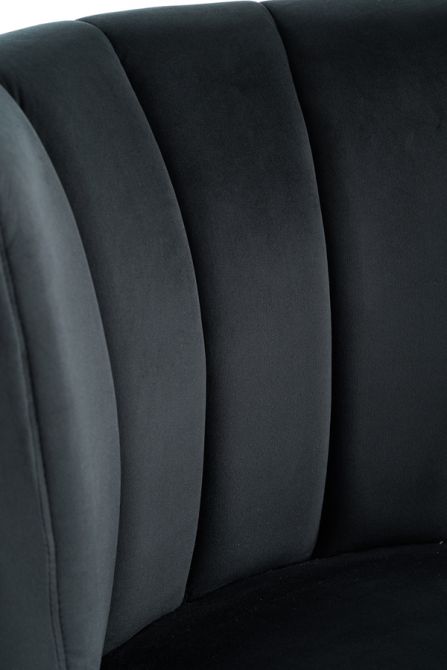 Hatfield Juego de 2 Sillas de comedor - Terciopelo Negro          -view8