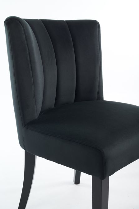 Hatfield Juego de 2 Sillas de comedor - Terciopelo Negro          -view10