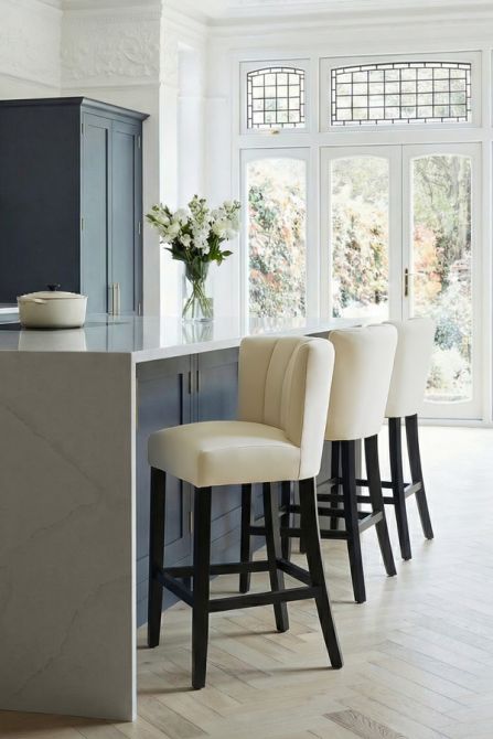 Set van 2 Hatfield Counter Krukken Crème Kunst Leer-view3