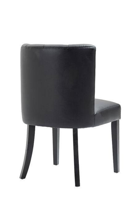 Set van 2 Hatfield Eetkamerstoelen - Zwart Kunst Leer-view6