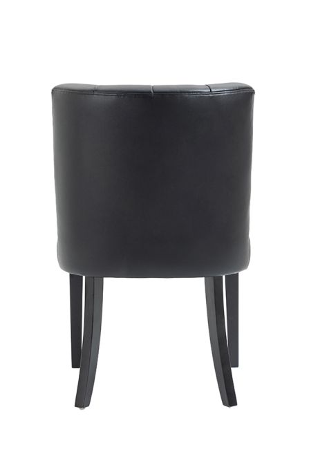 Set van 2 Hatfield Eetkamerstoelen - Zwart Kunst Leer-view7