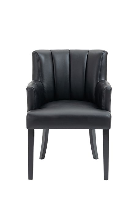 Hatfield - Carver Sessel - Schwarzes Kunstleder     -view2