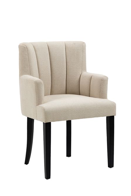 Rocco Black Dining Table and 6 Hatfield Limestone Chairs-view4