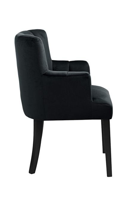 Hatfield Carver Chair - Black Velvet               -view5