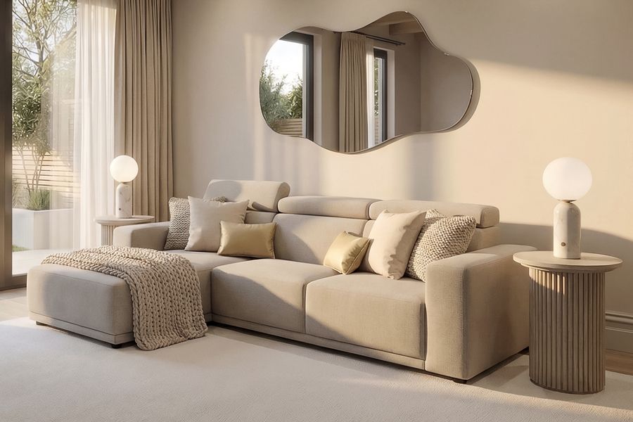 Heather Left Hand Corner Sofa - Taupe -view4