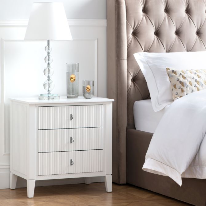 Heidi Set 2 tables de chevet et console -Laiton/Argent -Blanc-view3