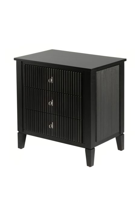 Heidi Black Bedside Table Brass/Silver-view3