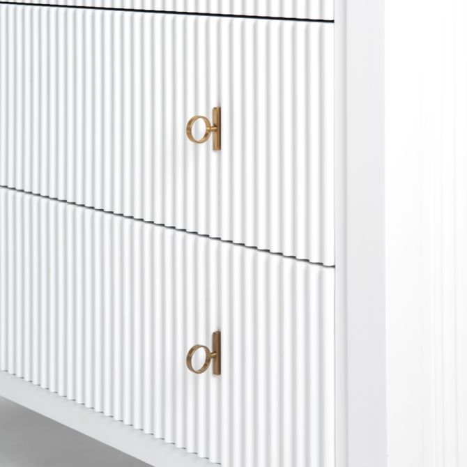 (ID:37424) Heidi (HD-3) Chest of Drawers- White - Brass Handles-view4