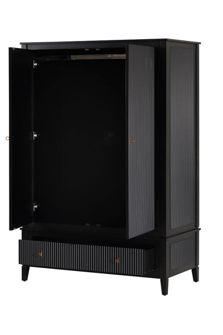 Heidi Black Wardrobe Brass/Silver -view8