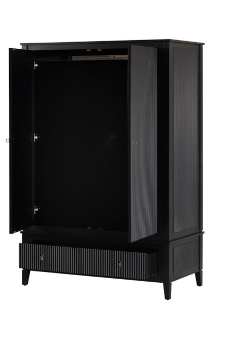 Heidi Black Wardrobe Brass/Silver -view9