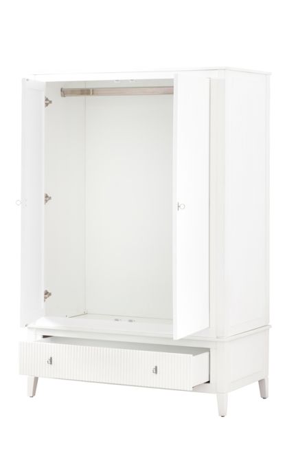 Heidi Kleiderschrank Weiß - Messing/Silber-view8