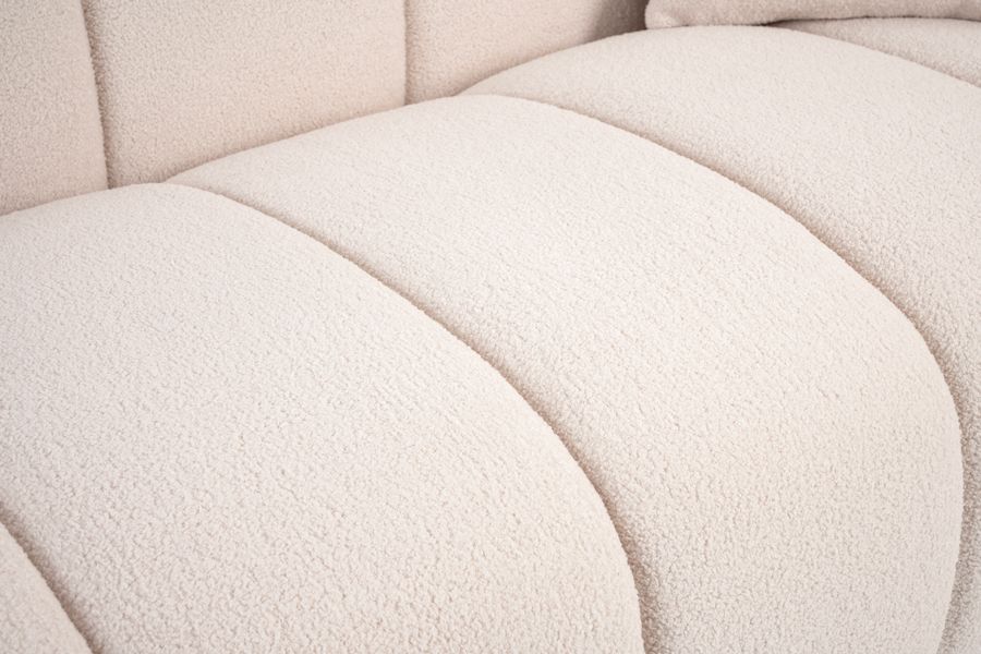 Herbie Three Seat Sofa - Ivory Borg – Black Base -view4