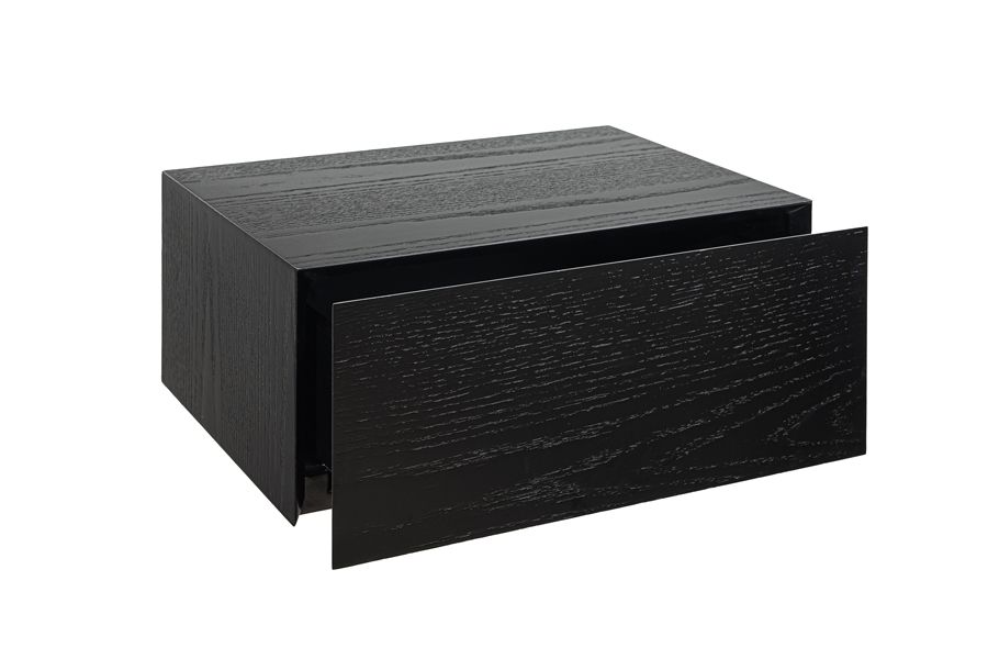 Inga Table de chevet flottante en chêne - Noir-view4