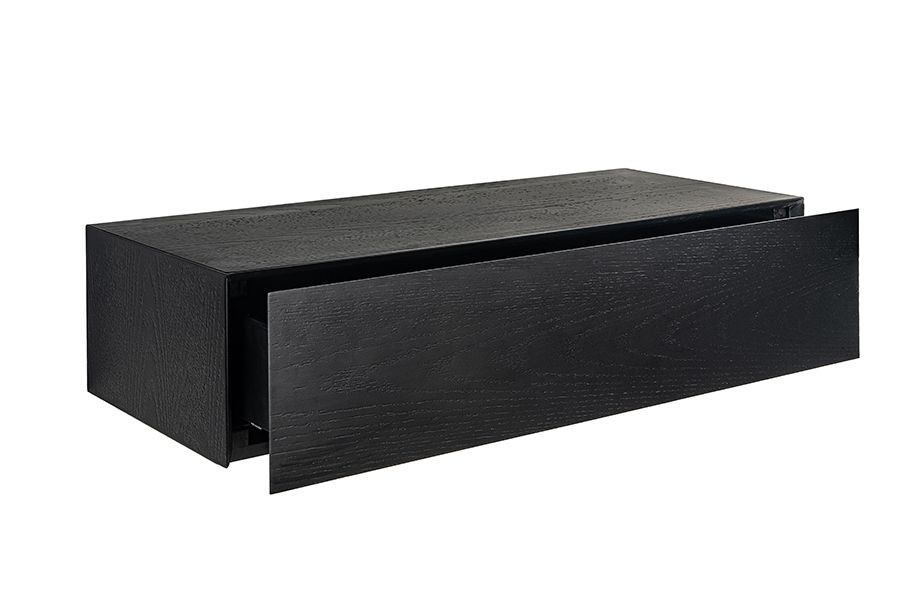 Inga Console flottante en chêne - Noir-view2