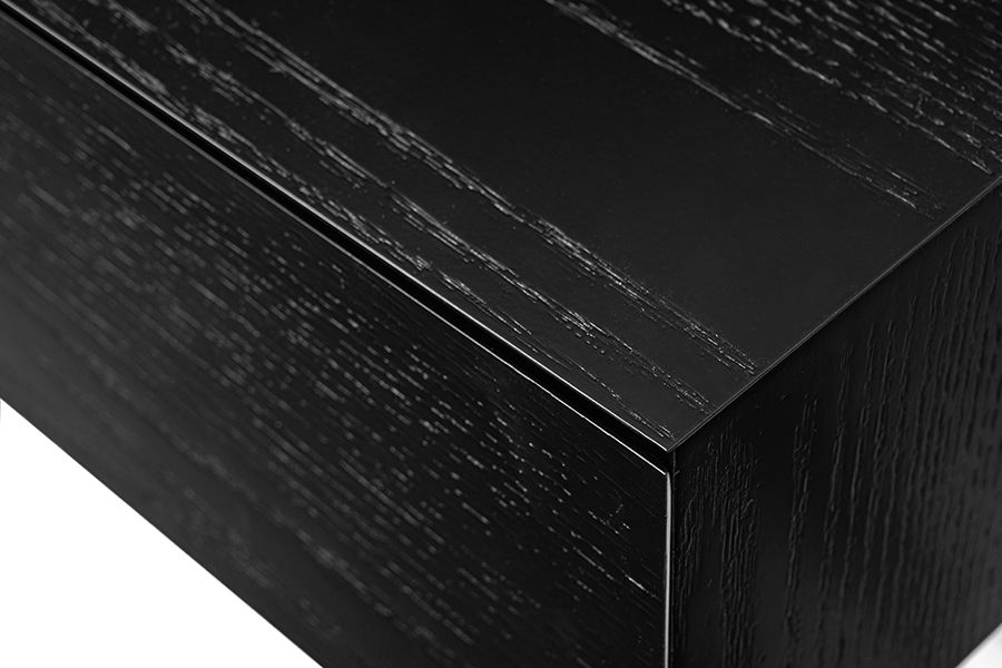 Inga Table de chevet flottante en chêne - Noir-view5