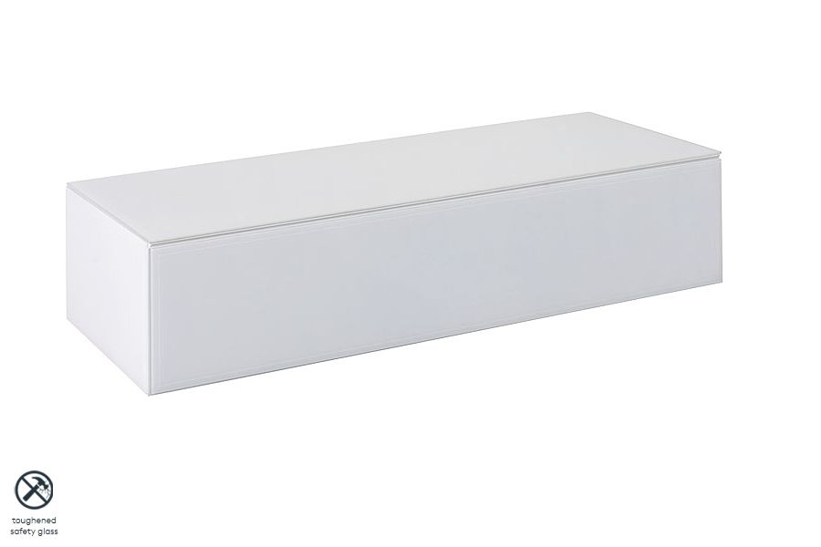 Table de chevet / Console / Étagère / Rangement flottant en miroir blanc INGA - Image #0