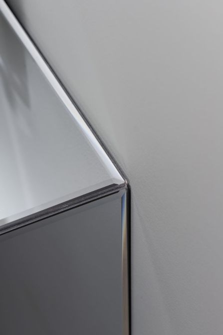 Table de chevet / Étagère / Rangement d’angle flottant en miroir gris Inga - Image #0