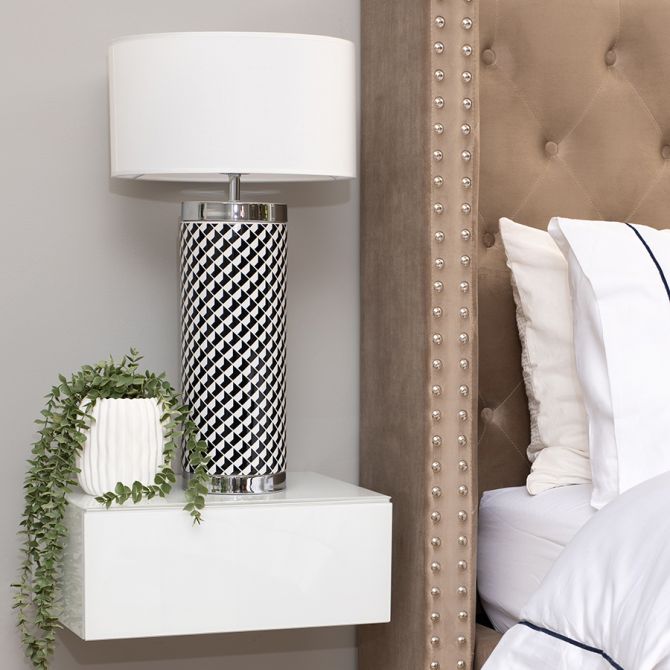 Inga Zwevend Nachtkastje van Wit Glas-view2