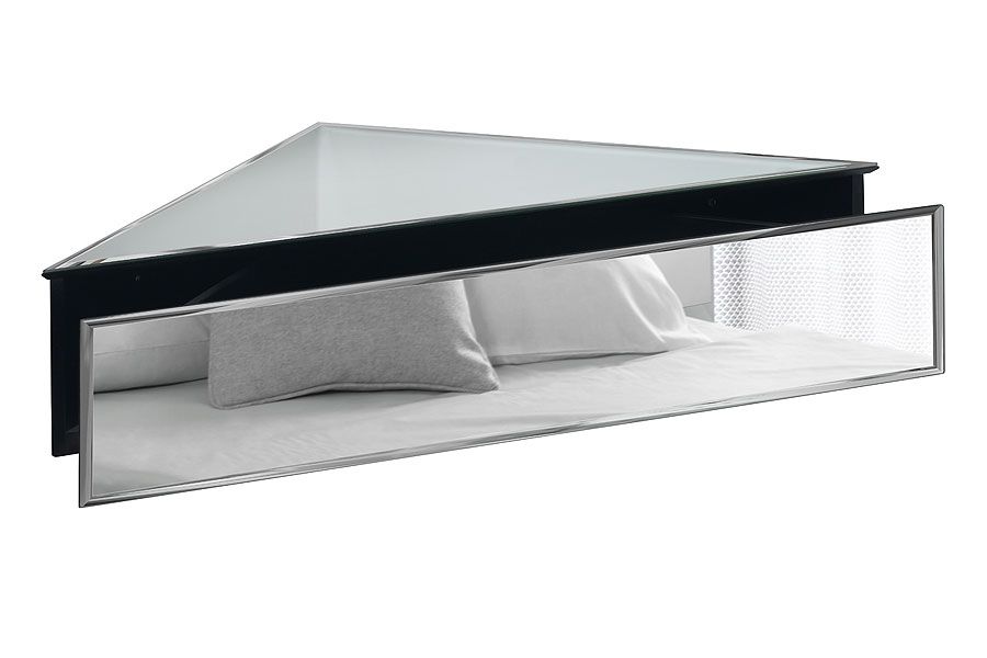Inga Corner Mirrored Floating Bedside / Shelf / Storage System - Image #0