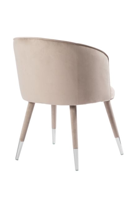 Bellucci Dining Chair - Taupe - Silver Caps - Image #0