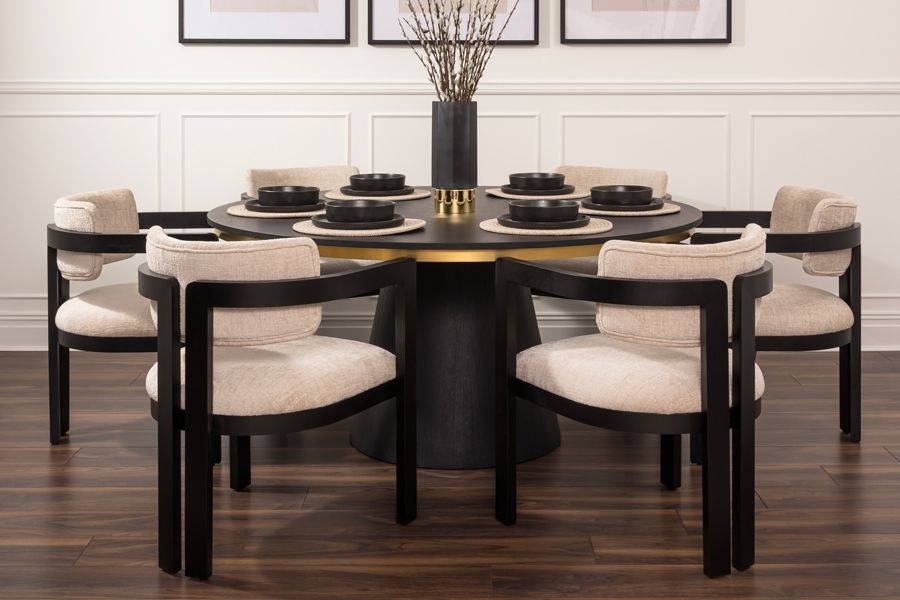 Jolie Matstol - Light Taupe - Svart Ram-view3