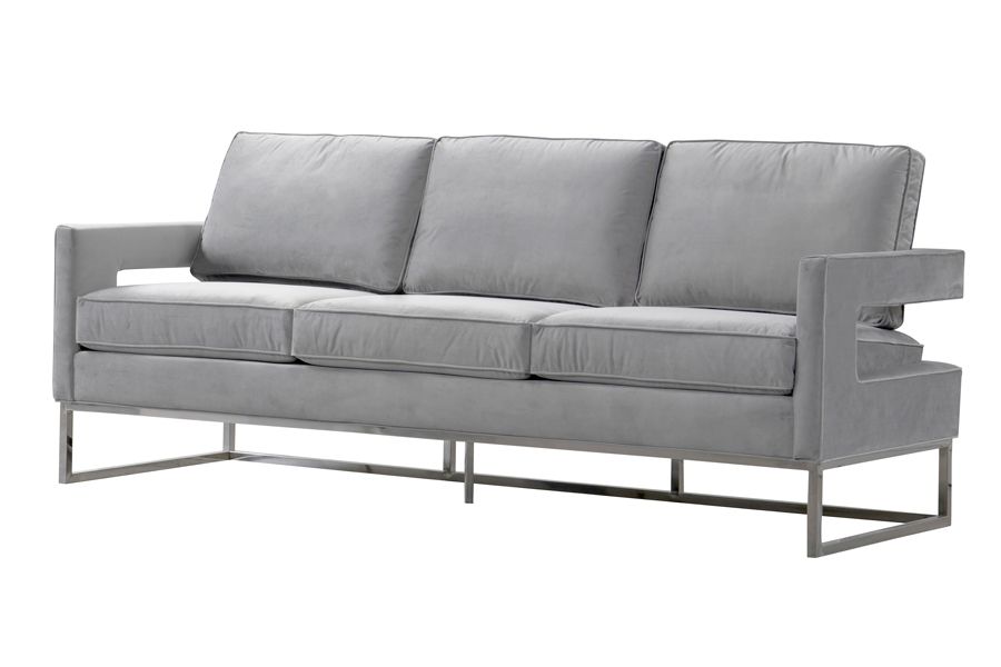 Kenza 3-Sitzer Sofa - Taubengrau - Basis Silber-view3