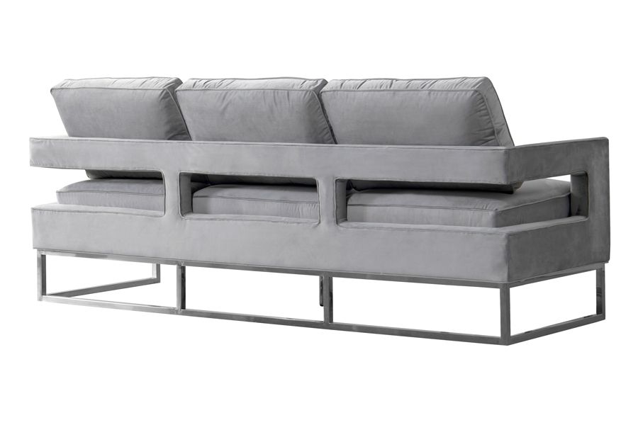 Kenza 3-Sitzer Sofa - Taubengrau - Basis Silber-view4