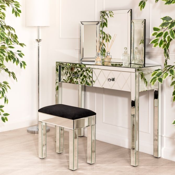KNIGHTSBRIDGE  Mirrored Dressing Table with 4 legs - Image #0