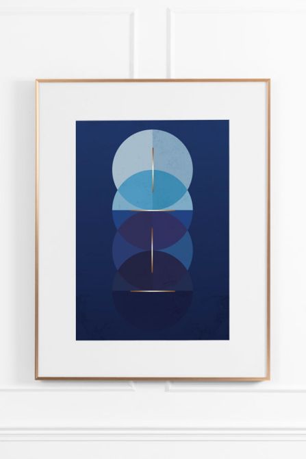 Celestial Blue No.1 Wall Art - Brass Frame - Image #0