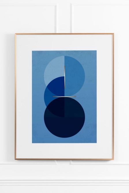 Celestial Blue No.3 Wall Art - Brass Frame - Image #0