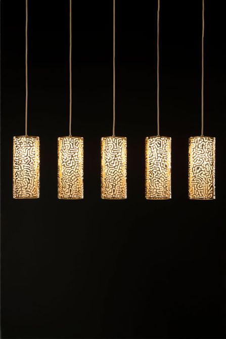 Moray Five Light Pendant Brass  - Image #0