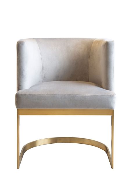 Lasco Dining Chair Dove Grey - Brushed Brass Base-view3