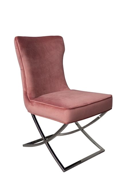 Wexler Eetkamerstoel Blush Roze - Zilveren Onderstel-view3