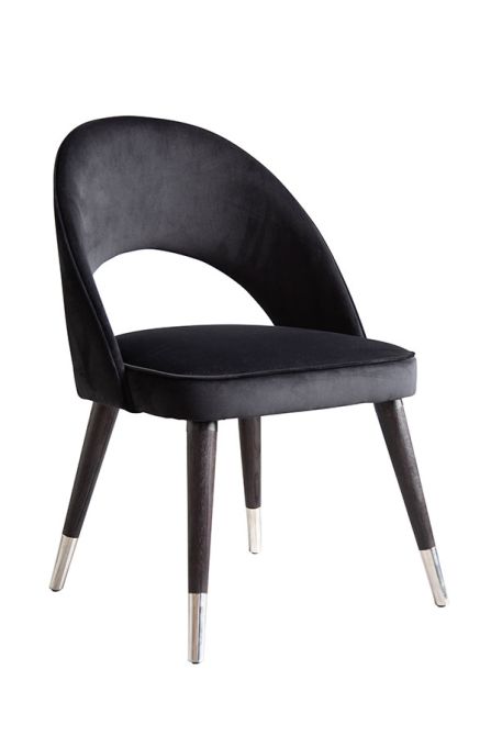 My Furniture Rossini Dining Chair, Haines Cut Out Dining Chair Velvet Upholstered Black