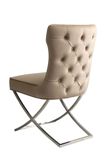 Wexler Dining Chair Taupe -Silver Base   - Image #0