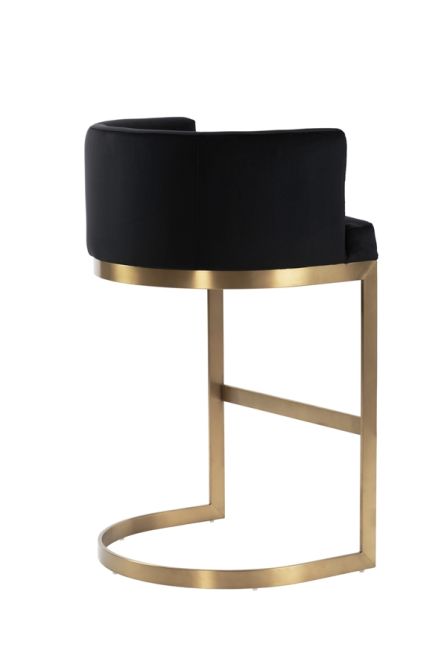 Lasco Bar Stool – Black - Brushed Brass Base-view3