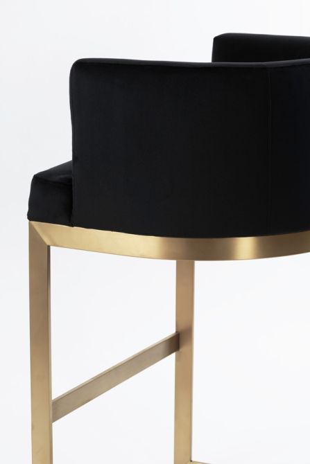 Lasco Bar Stool – Black - Brushed Brass Base-view4
