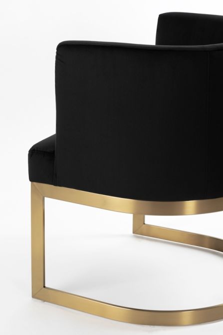 Lasco Dining Chair - Black - Brushed Brass Finish - Image #0