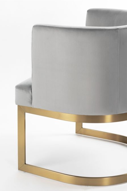 Lasco Dining Chair Dove Grey - Brushed Brass base - Image #0