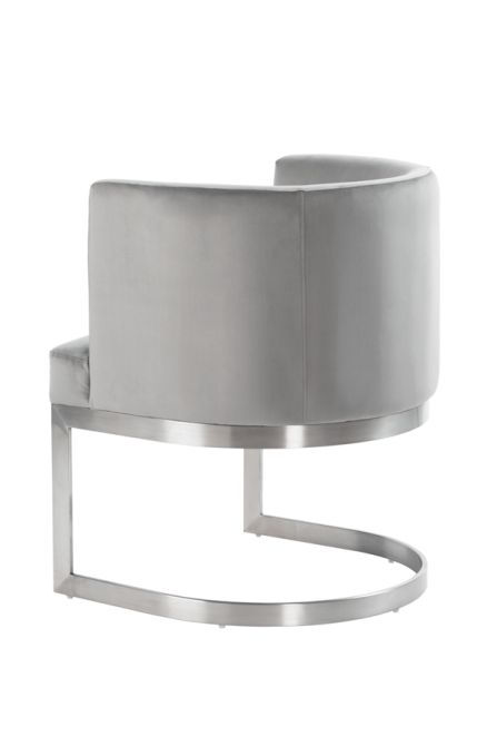 Lasco - Silla de comedor - Gris paloma - Base de acero inoxidable cepillado-view3